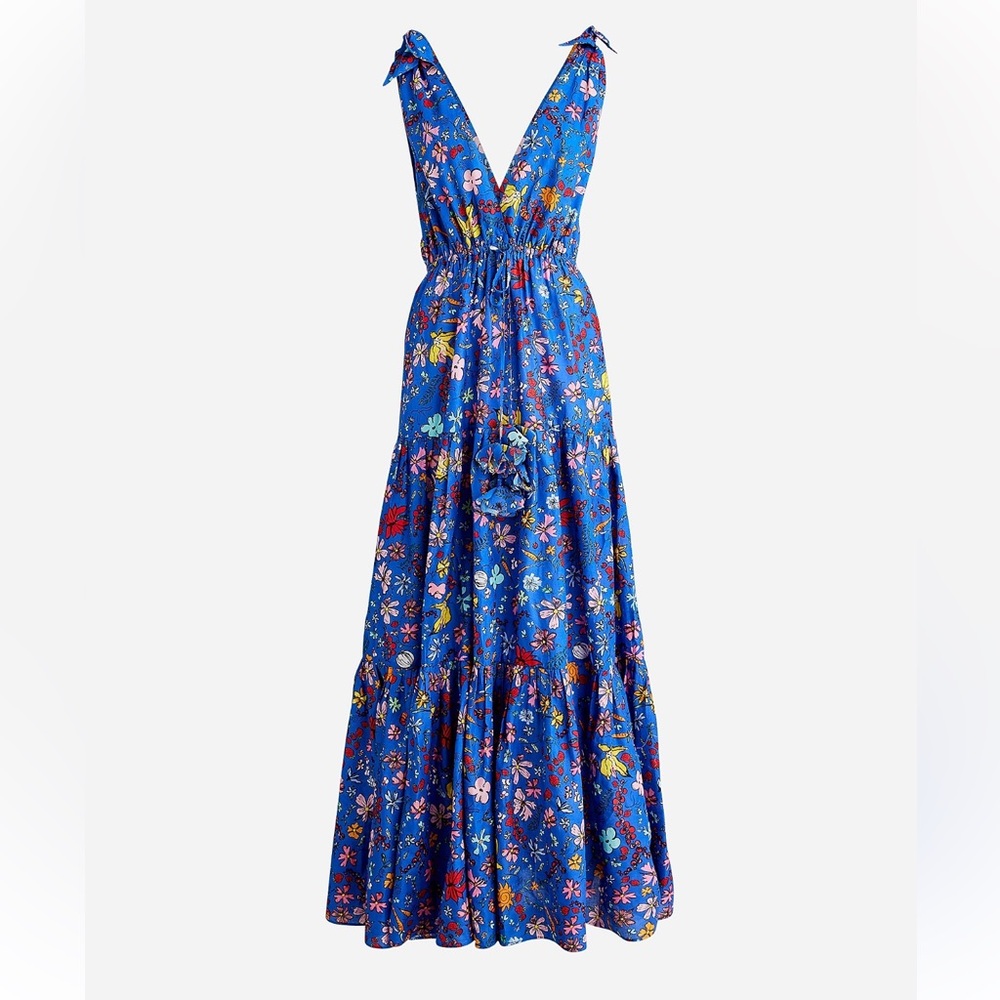 J. Crew Blue Floral Maxi Dress